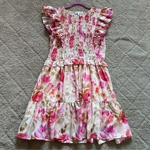 NWOT TCEC‎ Smocked Floral Dress Women's Size L